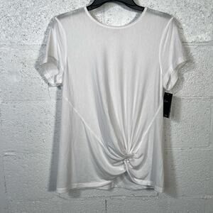 ID Ideology Women's Side-Knot T-Shirt,  white large